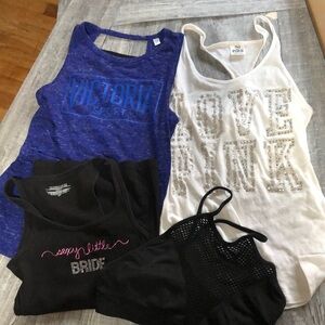 Victoria's Secret Blue, White, and Black Tank Tops